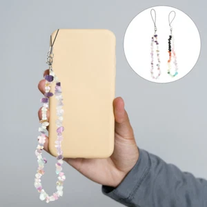 2 Pcs Amethyst Mobile Phone Decoration Multi-function Chain Beaded - Photo 1/12