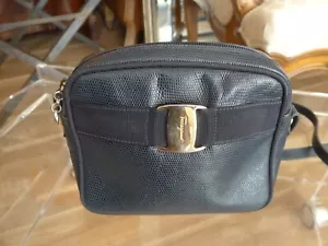 S. Ferragamo Damenhandtasche Leder blau D 21 3096 Schultertasche - Bild 1 von 10