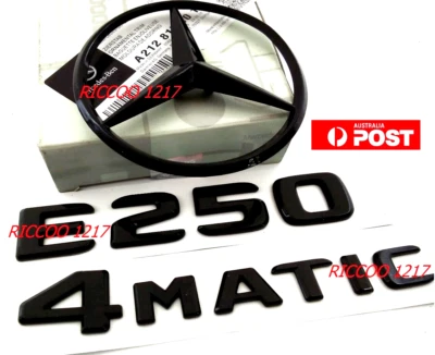 Badge set for Mercedes Benz E250 E class W212 2009-2016 Gloss Black - image 1 of 4