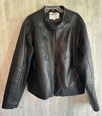 Chaqueta de moto negra para hombre William Rast by Justin Timberlake & Trace Ayala talla XL Foto 1 de 4