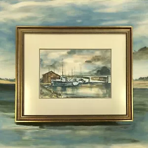 Original Watercolour Painting by Philip Luton Untitled “South Wharf Boat Shed” - Picture 1 of 10