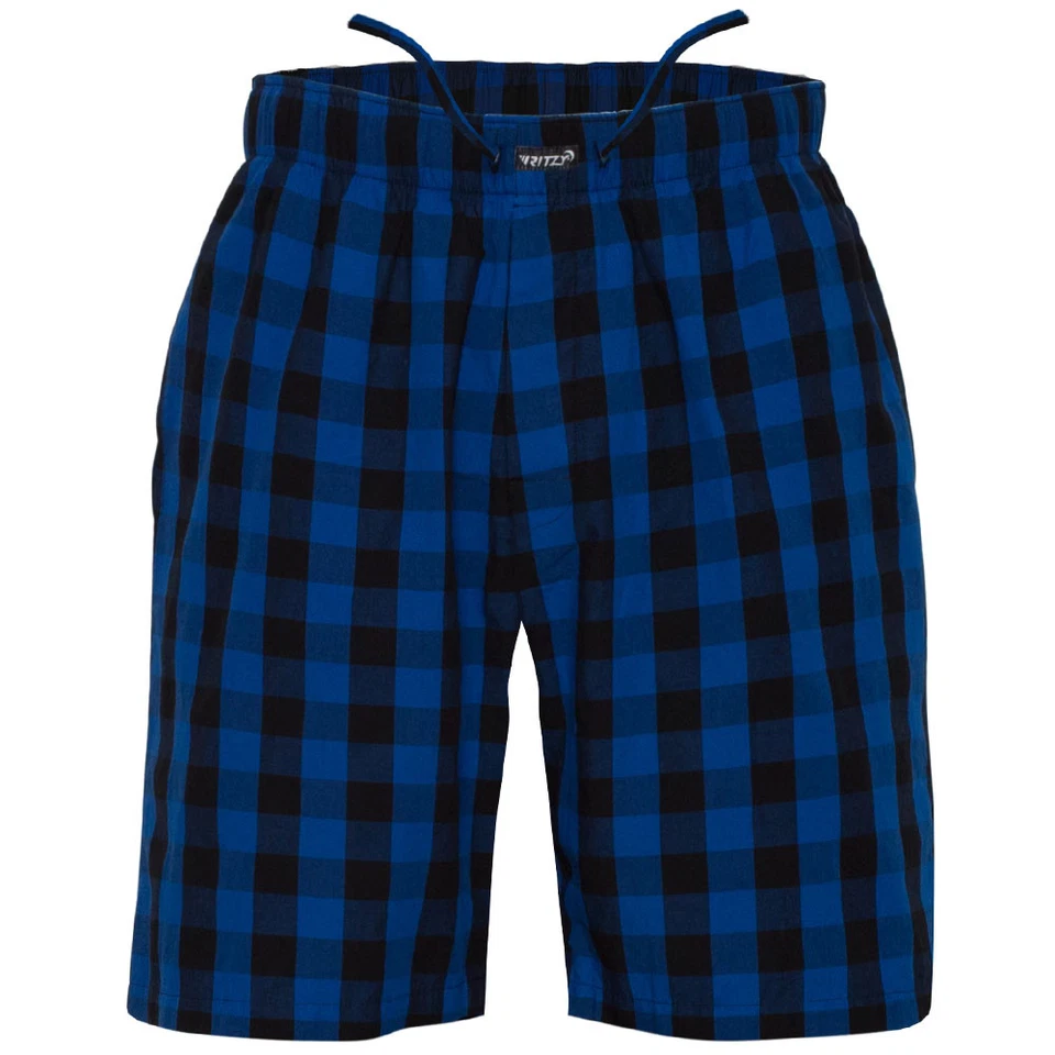 Pijama corto para dormir Ritzy para hombre 100 % algodón tejido a cuadros ComfortSoft - Cuadros B&B Foto 1 de 1