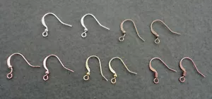 Earring Hooks Findings Wires Earwires Silver Gold Bronze Rose Gold Red Copper - Picture 1 of 10