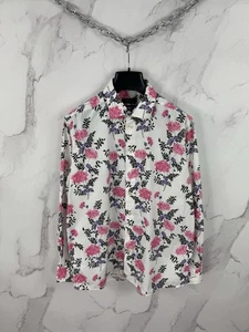 Eton Floral Pattern Contemporary Fit Elegant Dress Shirt Size 45 17 3/4 - Picture 1 of 13