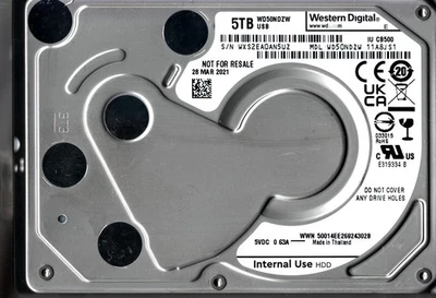 WD50NDZW-11A8JS1 S/N: WXS2E WESTERN DIGITAL 5TB THAILAND MAR 2021 - Image 1 of 2