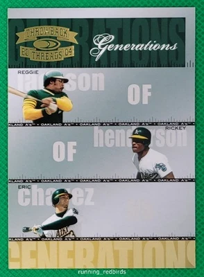 Throwback Threads Generations 2004 Reggie Jackson Rickey Henderson Chávez/1500 Foto 1 de 2