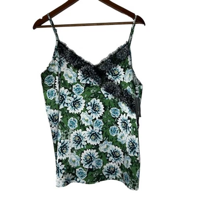 Camisola de encaje floral grande verde azul INC International Concepts para mujer NUEVA Foto 1 de 4