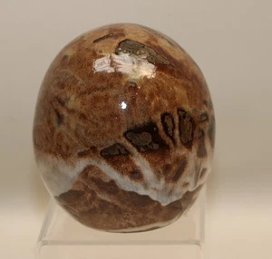 Objeto de diseño - Huevo de cerámica en marrón con esmalte - monograma - Imagen 1 de 8