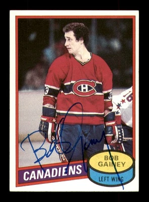 Bob Gainey Autographed Signed 1980-81 Topps Card #58 Montreal Canadiens - Image 1 of 2