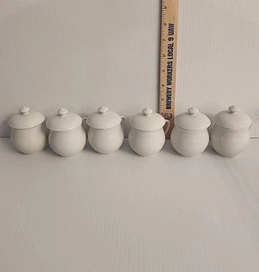 Apilco France CLASSIC WHITEWARE Pot de Creme Set Of 6 - Picture 1 of 12