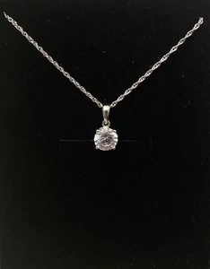 NEW ITEM *ZALES* Jewelers Sterling Silver Lab Created White Sapphire Necklace - Picture 1 of 5