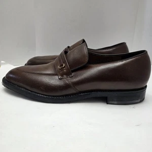 Hy-Test Steel Toe Loafers Men 11E Brown Leather Slip-On Work Shoes ANSI Z41 PT83 - Picture 1 of 11