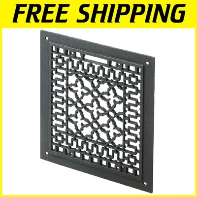 Grelha decorativa de piso, 12"x14", preta - Imagem 1 de 4