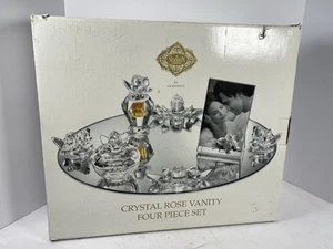 Vintage Godinger Shannon Kristall 4-teiliges Rose Waschtisch Set-in Box EE-3-1 - Bild 1 von 10