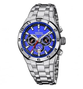 Herrenuhr Chronograph Festina Chrono Bike blauer Boden F20670/3 Gehäuse und Armband - Bild 1 von 1