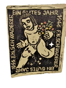 Holzschnitt „Ein gutes Jahr“ F.K.Schwaderer ~ 1946 - Bild 1 von 1