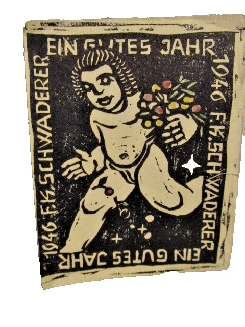 Holzschnitt „Ein gutes Jahr“ F.K.Schwaderer ~ 1946 - Bild 1 von 1