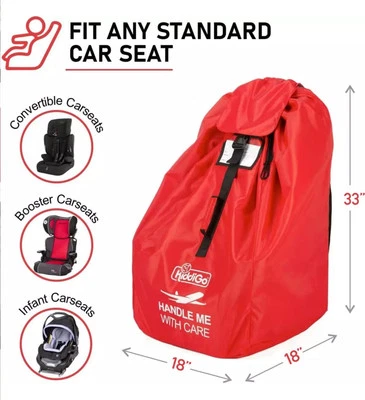 Bolsa de viaje de asiento de coche para avión, roja, 33” H X 18” W X 18” D, se adapta a la mayoría de los soportes... Foto 1 de 2