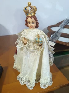 De colección 1966 Chaulkware Niño Jesús de Praga Colombia Estatuaria Inc 15" túnica roja - Imagen 1 de 12