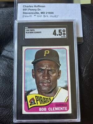 1965 Topps #160 ROBERTO BOB CLEMENTE SGC 4.5 VG-EX+ ⚡️Perfect Centering! ⚡️ - Image 1 of 4
