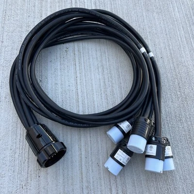 SOCAPEX SOCO 19 PIN to 11 ft 6 Channel 15A Edison Female Connectors Breakout New - Image 1 of 4