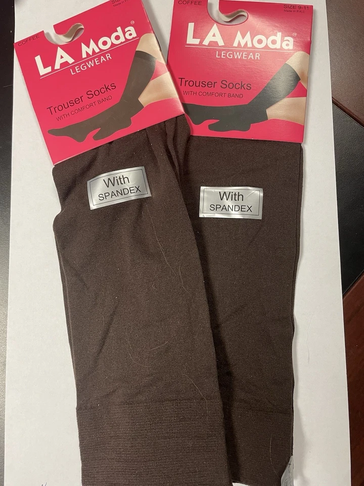 LA Moda брюки носки со спандекс цвет кофе - 2 пары - Изображение 1 из 1