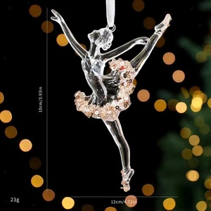 Hanging Ballerina Christmas Decoration Clear Elegant for Window Xmas Holiday - Picture 1 of 6