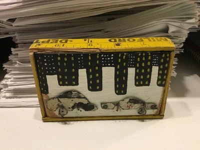 Pequeña pieza de arte de madera firmada única por Greg Haberny (2011 o anterior)  Foto 1 de 4