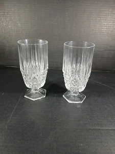 Stratton Clear by Fostoria Heavy Lead Crystal Ice Tea Glasses6.5in  Set Of 2 - Picture 1 of 9