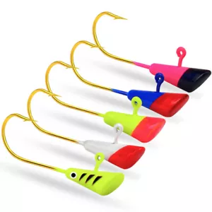 25 pz freccette ombreggiate testa jig gancio da pesca crappie padella pesce esche 1/32 1/16 oz - Foto 1 di 14