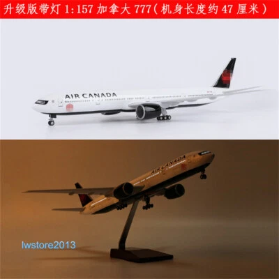 1:157 Airplane Air Canada Airways Airlines Passenger Aircraft Model W/ LED Light - Image 1 of 4