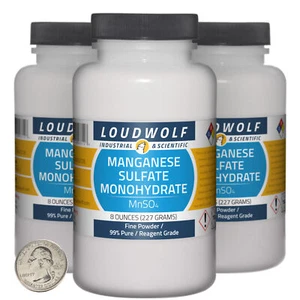 Manganese Sulfate / 1.5 Lbs / 3 Bottles / 99% Pure Reagent Grade / Fine Powder - Picture 1 of 4