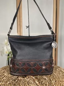 Brighton black leather handbag hobo bag - Picture 1 of 21