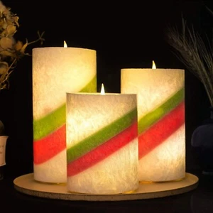 3x LED Flameless Candles Battery Operated Lights Colourful Christmas Theme Lamps - Picture 1 of 6