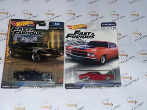 Hot Wheels Premium Fast & Furious 1971 Plymouth GTX 1970 Chevrolet Chevelle lot2 - Picture 1 of 7