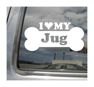 I Heart Love My Jug - Mixed Dog Bone Car Vinyl Decal Sticker 13542 - Picture 1 of 2