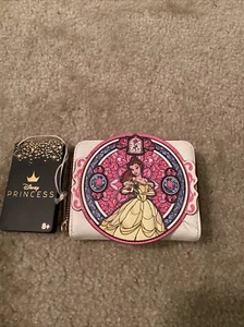 LOUNGEFLY DISNEY BELLE STAINED GLASS SMALL WALLET~ WITH TAGS~ BRAND NEW - Picture 1 of 3