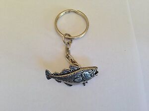 F5 Cod made of fine English Pewter on a split  keyring