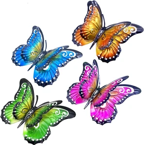 Metal Butterfly Wall Art Decor - 6.5"Outdoor Fence Decoration,Hanging for Garden - Picture 1 of 12