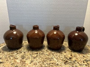 (4) Vintage Lot Roycroft Pottery East Aurora NY Little Brown Jugs 5 1/2” Tall - Picture 1 of 12