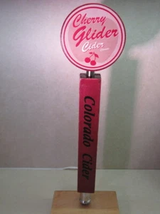 BEER Wood Tap Handle * Denver, COLORADO CIDER ~ Gluten-Free Glider Cherry, Apple - Picture 1 of 8