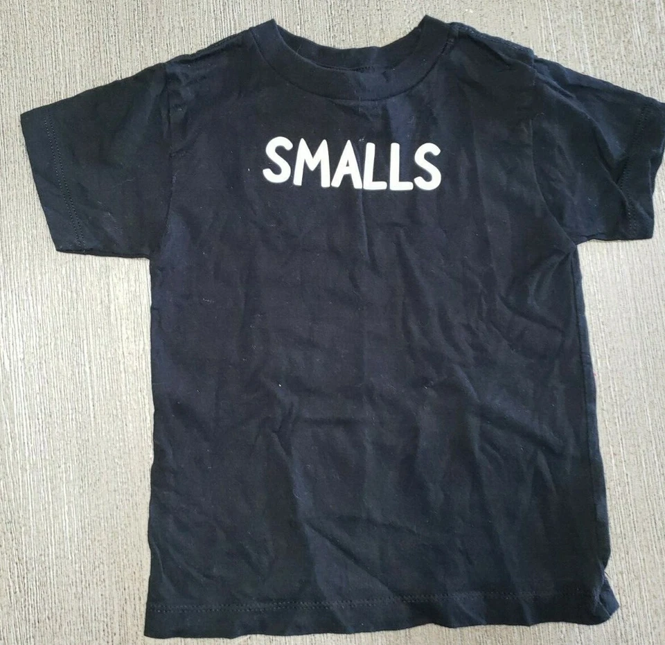 boys SMALLS sizae 2T solid black TEE SHIRT TOP cotton short sleeves CUTE MOM @@ - Image 1 of 1