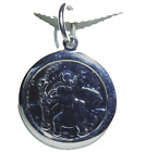 925 STERLING SILVER ST CHRISTOPHER  PENDANT CHARM DOUBLE SIDED  17.5mm Diameter