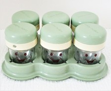 6 Baby Bullet  Blender Food Storage Jars with Lids & Tray