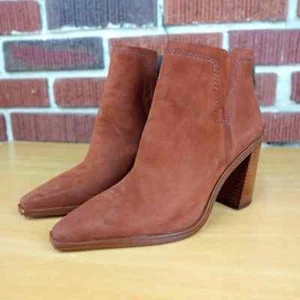 NWT Vince Camuto 'Welland' Genuine Leather Western Ankle Boot in Tobacco Sz. 7.5 - Picture 1 of 14