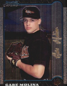 1999 Bowman Chrome Gold Baltimore Orioles Baseball Card #170 Gabe Molina