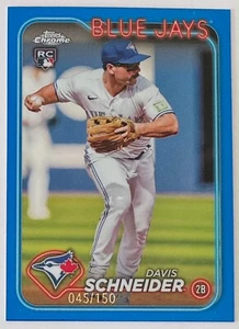DAVIS SCHNEIDER Topps Chrome Blue rifrattore RC #290 TORONTO BLUE JAYS #045/150 - Foto 1 di 2
