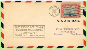 C102 Municipal Airport Widmung 25. April 1930 Sumter SC, #C11 - Bild 1 von 1