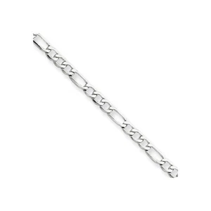 Pulsera de cadena de eslabón Figaro de oro blanco de 14 K 2,5 mm 7 pulgadas - Imagen 1 de 4