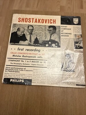Shostakovich 12” Vinyl Album Cello Concerto In E Flat Philips Orig A 01442 L - Image 1 of 4